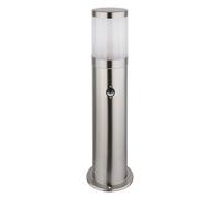 Piantana LED E27 lampada da terra patio luce esterna rilevatore di movimento resistente alle intemperie IP44, acciaio inox plastica, 9W 810lm bianco caldo, DxH 14x50 cm