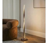 Piantana LED Lindby Jaren, nero/marrone, 114 cm, CCT LINDBY
