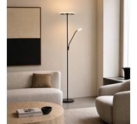 Piantana LED Lucande Raymond, nera, CCT, lampada da lettura LUCANDE