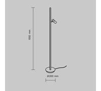 Piantana LED Maytoni Thin, nera, alluminio, altezza 155 cm, dimmerabile Maytoni