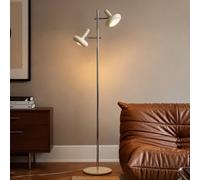 Piantana Lindby Dylan, a 2 luci, cromata/beige, 150 cm, E14 LINDBY
