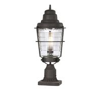 Piantana Luce con Piedistallo Giardino Alluminio Vetro 1 Fiamma H 55,4 CM