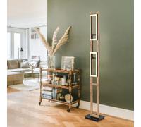Piantana Luce Lampada di Legno LED Casa Campagna Lato da Corridoio Braun Nero