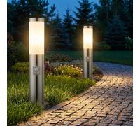 Piantana Luce per Esterni Lampada con Piedistallo Argento Movimento Patio 2er [EEK: Non valutato]