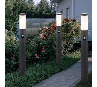 Piantana Luce per Esterni Lampada da Giardino Sensore di Movimento 3er Set E27