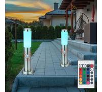 Piantana Luce per Esterni Lampada Sensore di Movimento LED RGB Remoto 2er Set [EEK: F]