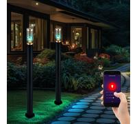 Piantana Luce per Esterni Lampada Smart RGB LED Acciaio Inox Dimmerabile 2er Set