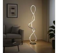 Piantana Luce Sala da Pranzo Argento Alluminio Lampada da Lettura LED H 132,5 CM [EEK: F]