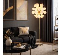 Piantana Luce Sala da Pranzo Vetro Sfere Lampada da Scrivania Argento H 155 CM [EEK: Non valutato]
