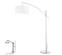 Piantana In Metallo Moderna Demetra Cromo Bianco 2 Luci E27