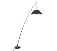 Piantana Minimal Campanula Metallo Nero 1 Luce Con Diffusore In Tessuto Nero