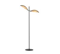 Piantana Moderno Eridano Acciaio Nero Marrone 2 Luci E14 Ip20