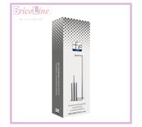 PIANTANA PER BAGNO CON PORTAROTOLO + SCOPINO ACCIAIO SATINATO H.80,5 FERIDRAS