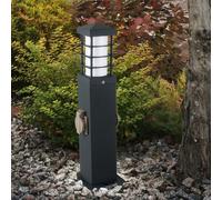 Piantana per Esterni Distributore Energia E27 Acciaio Inox Antracite Prese Opale [EEK: Non valutato]