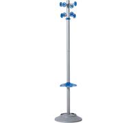 Piantana porta abiti con portaombrelli, grigio/azzurro