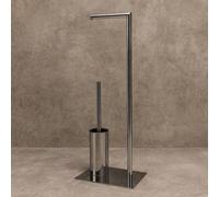 Piantana porta rotolo da terra porta asciugamani in metallo lucido