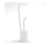Gedy 703202 SUPPORTO Colonnina porta rotolo CARTA IGIENICA e scopino WC Bianco