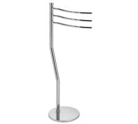 Piantana porta salviette, porta scopino - bracci girevoli a 360 gradi 31x22,5xh85 cm con 3 Bracci da 31 cm Duemila Plus in ottone cromato inox lucido