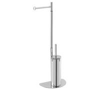 Piantana portarotolo e scopino, acciaio cromato FERIDRAS