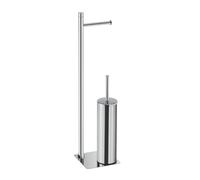Piantana Portarotolo E Scopino Wc Trilly - Cromato L.14 X P.14 X H.63 Cm