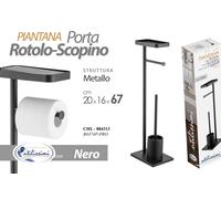Piantana Portarotolo PortaScopino Da Terra PIANO PORTA TELEFONO WC WATER METALLO