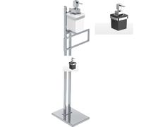 Piantana portasalviette in ottone cromato compatta salva spazio 19x14xh70 cm -Peso 4,1 kg dispenser nero ottone finitura inox lucido cromo