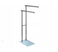 Piantana portasciugamani 2 bracci in acciaio cromato con base in vetro Art.59967