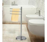 Piantana portasciugamani 3 bracci altezza 93 cm acciaio cromato salviette