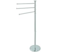 Piantana portasciugamani 3 bracci altezza 93 cm acciaio cromato salviette