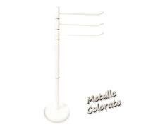 Piantana portasciugamani 3 braccia girevoli metallo bianco virtime