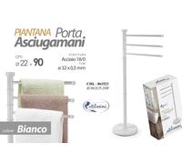 Piantana Portasciugamani da Terra 3 Bracci Orientabili ACCIAIO MODERNO 9022 cm