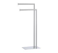 Piantana portasciugamani dappoggio in acciaio satinato con 2 braccia