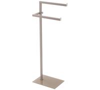 PIANTANA PORTA ASCIUGAMANI BAGNO DOPPIA BASE VETRO FULL TORTORA 20x28xh.86,5cm