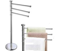 Piantana Portasciugamani Milano da bagno 3 Bracci in Metallo Cromato 22x31x85 cm