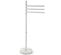 Piantana Portasciugamani Parigi da Bagno 3 Bracci in Metallo Bianco 20 x 83 cm