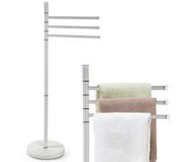 Piantana Portasciugamani Parigi da Bagno 3 Bracci in Metallo Bianco 20 x 83 cm