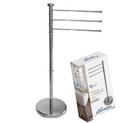 Piantana Portasciugamani da Terra 3 Bracci Orientabili MODERNO Acciaio 90 CM