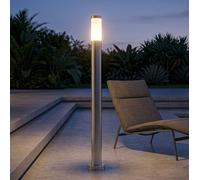 Piantana Säulenleuchte Giardino Intemperie Acciaio Inox Opale Argento LED