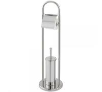 Piantana salvaspazio portascopino wc e rotolo Acciaio cromato h. 80 cm