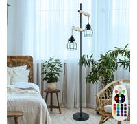 Piantana Telecomando Legno Griglia Dimmerabile RGB LED Lampada da Soggiorno [EEK: F]
