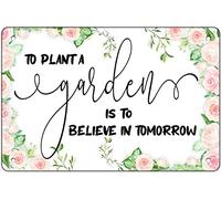 Piantare un giardino significa credere nel domani. Cartelli in metallo e latta, decorazioni per il cortile, divertenti cartelli vintage in latta, decorazioni da parete, poster in ferro per casa, fatto