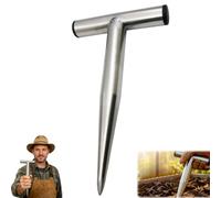 Piantatoio Manuale in Acciaio Inossidabile, Attrezzo da Giardino con Impugnatura a T per la Messa a Dimora di Semi, Bulbi e Piantine. (Grande)
