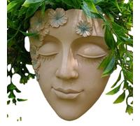 Piantatrice da Parete Testa - Vaso Scultura in Resina, Vaso Viso Astratto | Giardino Creativo, Contenitore Esterno Interno Minimalista, Casseruola Artistico per Ufficio Balcone Casa