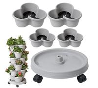 Piantatrice Di Fragole A 4 Livelli, Fioriera Verticale All'aperto, Fioriera Da Giardino All'aperto, Vasi Di Giardinaggio Impilabile Per Erbe, Fragola, Fiori, Coltivazione Di Verdure