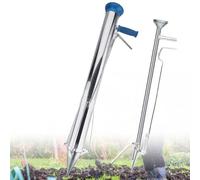 Piantatrice manuale for bulbi di piantine di ortaggi, strumenti for seminatrice trapiantatrice con manico lungo in acciaio inossidabile, spandiconcime con impugnatura morbida/profondità 12 cm, comoda