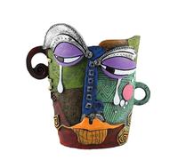 Piantatrice per il viso astratta - Vaso in resina colorata con design artistico della testa | Supporto decorativo unico per piante da interno in soggiorno, mensola del balcone o configurazione cre