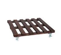 Piantatrice resistente alle intemperie carbonizzata Vassoio mobile Rotelle in metallo liscio Rotelle decorative per esterni Soluzione di stoccaggio in legno da giardino Vassoio per vaso pesante