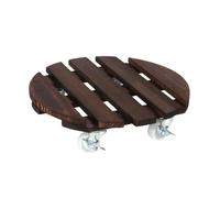 Piantatrice resistente alle intemperie carbonizzata Vassoio mobile Rotelle in metallo liscio Rotelle decorative per esterni Soluzione di stoccaggio in legno da giardino Vassoio per vaso pesante