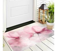 Piante A Petalo Zerbini Per Interni,Tappeto Ingresso Zerbino Morbidi Acquerello Sognante Per Interni Cucina Porta Anteriore Posteriore Animali Domestici E Cani,90X150Cm Rosa