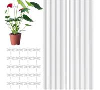 Piante acriliche e clip per piante - supporti da giardino trasparenti, set di 20 bastoncini con clip per piante rampicanti | Accessori acrilici per la crescita verticale di più, piselli, petunia, RO